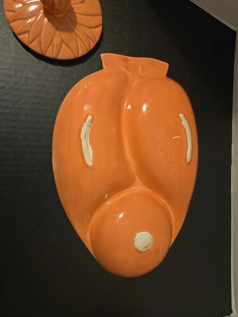 Vintage Hoeniq Of California USA Art Pottery Pink/Coral Fish, Bowl Platter